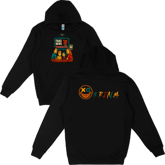 FAKE NEWS | HEAVYWEIGHT HOODIE (FRONT PRINT) - O’s Realm