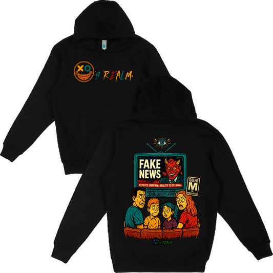 FAKE NEWS | HEAVYWEIGHT HOODIE (BACK PRINT) - O’s Realm